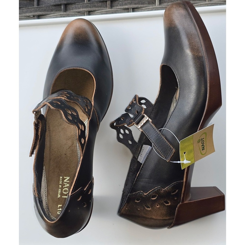 Naot Mary Jane Leather Women's Shoes – Made‎ in Israel – New, 9.5 (EU 41)